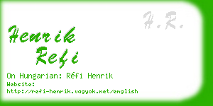 henrik refi business card