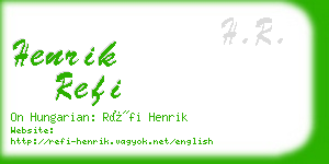 henrik refi business card